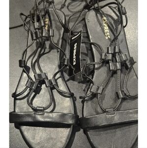 Express Black Strappy Sandals